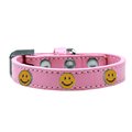 Mirage Pet Products Happy Face Widget Dog CollarLight Pink Size 10 631-36 LPK10